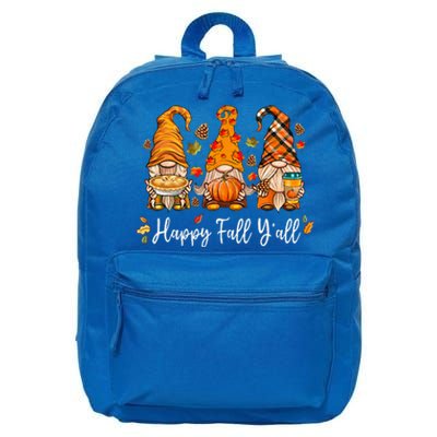 Happy Fall Yall Gnome Pumpkin Truck Autumn Thanksgiving 16 in Basic Backpack