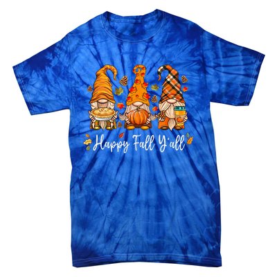 Happy Fall Yall Gnome Pumpkin Truck Autumn Thanksgiving Tie-Dye T-Shirt