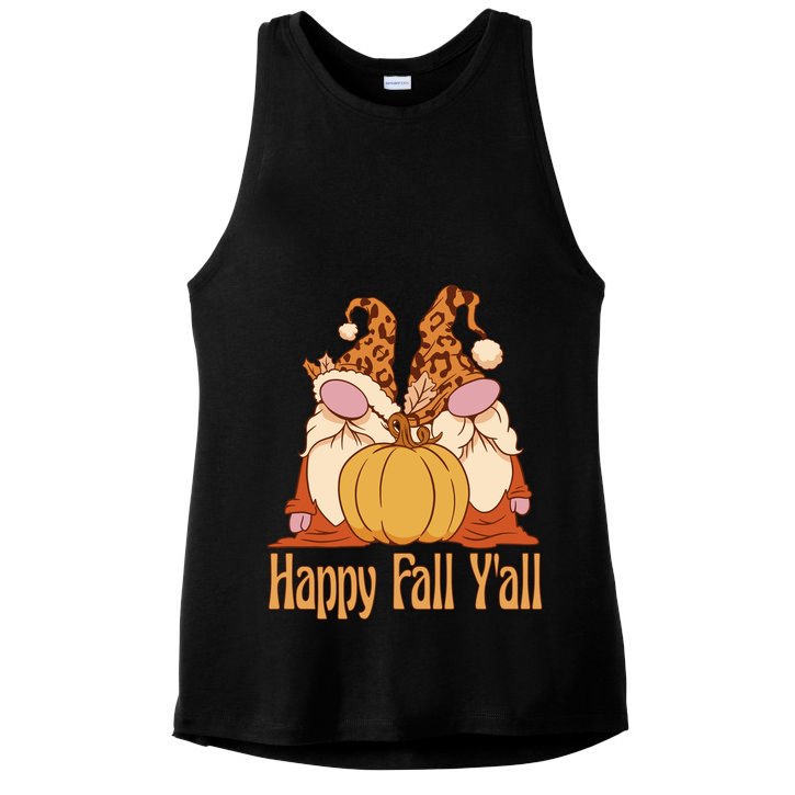 Happy Fall Y'all Gnome Cute Pumpkin Ladies PosiCharge Tri-Blend Wicking Tank