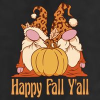 Happy Fall Y'all Gnome Cute Pumpkin 7 Panel Mesh Trucker Snapback Hat