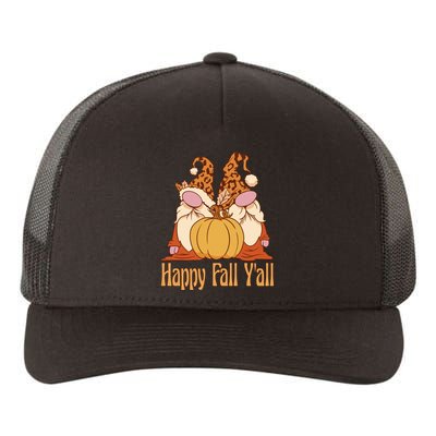 Happy Fall Y'all Gnome Cute Pumpkin Yupoong Adult 5-Panel Trucker Hat