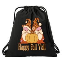 Happy Fall Y'all Gnome Cute Pumpkin Drawstring Bag