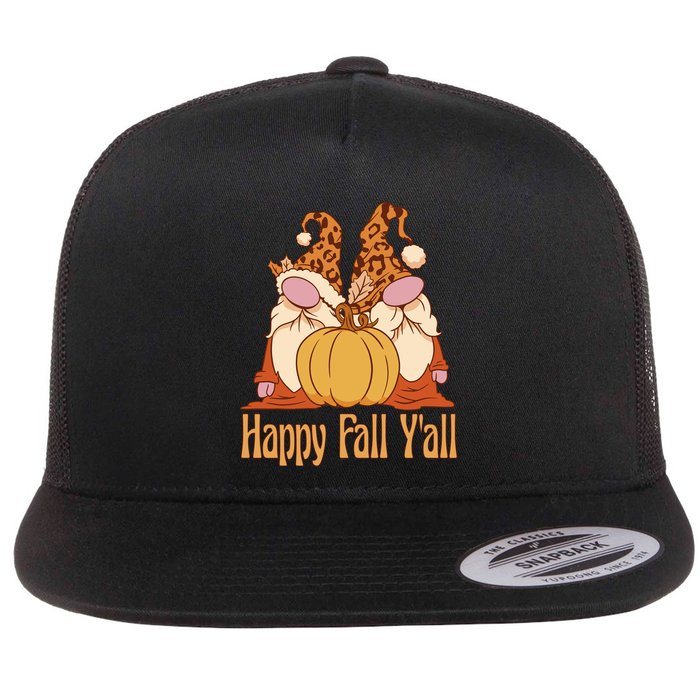 Happy Fall Y'all Gnome Cute Pumpkin Flatbill Hat