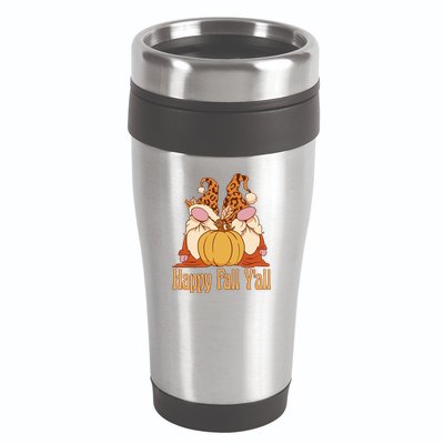 Happy Fall Y'all Gnome Cute Pumpkin 16oz Travel Tumbler