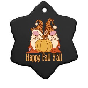 Happy Fall Y'all Gnome Cute Pumpkin Ceramic Star Ornament