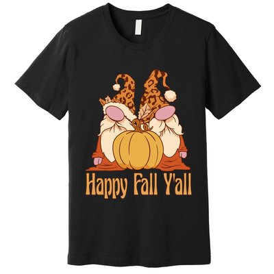 Happy Fall Y'all Gnome Cute Pumpkin Premium T-Shirt