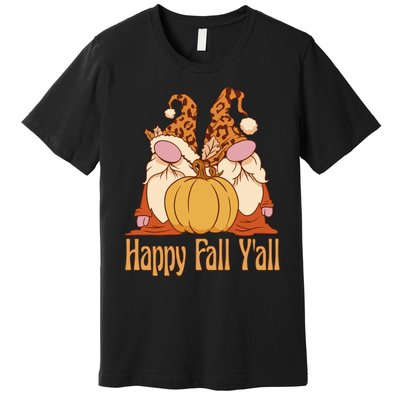 Happy Fall Y'all Gnome Cute Pumpkin Premium T-Shirt