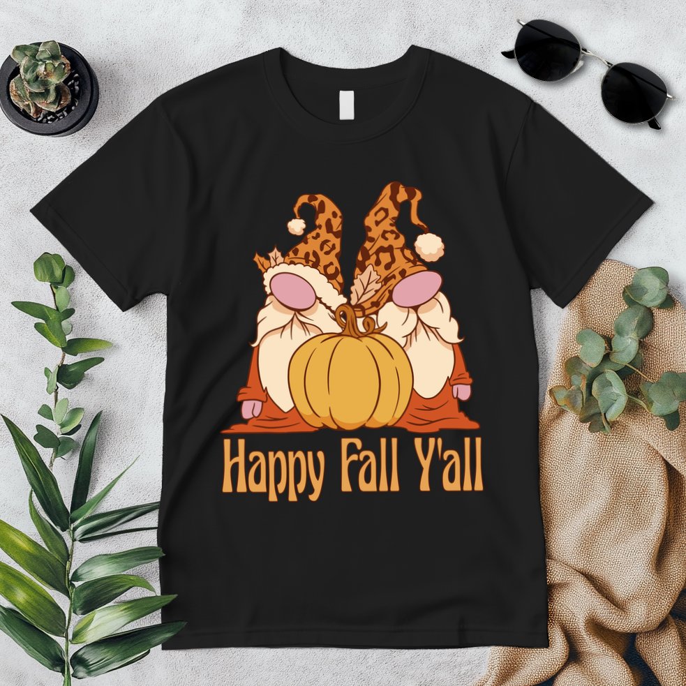 Happy Fall Y'all Gnome Cute Pumpkin Premium T-Shirt