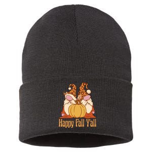 Happy Fall Y'all Gnome Cute Pumpkin Sustainable Knit Beanie