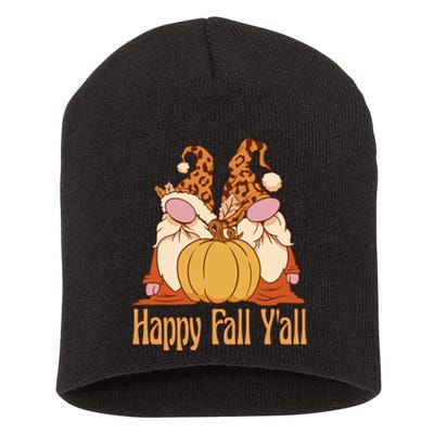 Happy Fall Y'all Gnome Cute Pumpkin Short Acrylic Beanie