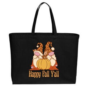 Happy Fall Y'all Gnome Cute Pumpkin Cotton Canvas Jumbo Tote