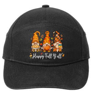 Happy Fall Yall Gnome Pumpkin Truck Autumn Thanksgiving 7-Panel Snapback Hat