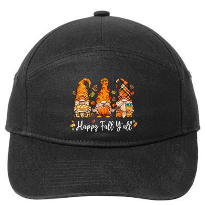 Happy Fall Yall Gnome Pumpkin Truck Autumn Thanksgiving 7-Panel Snapback Hat