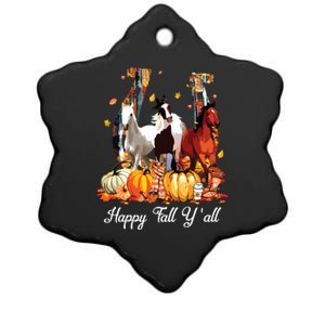 Happy Fall YAll Horse Thanksgiving Horse Lover Halloween Ceramic Star Ornament