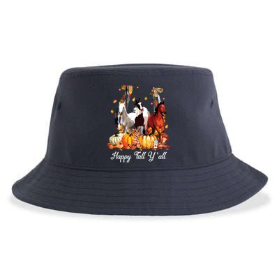 Happy Fall YAll Horse Thanksgiving Horse Lover Halloween Sustainable Bucket Hat