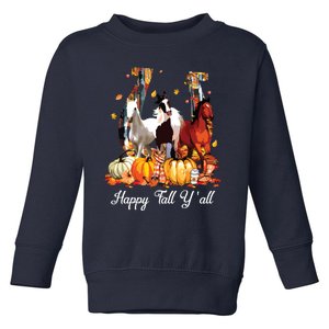 Happy Fall YAll Horse Thanksgiving Horse Lover Halloween Toddler Sweatshirt