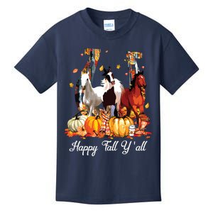 Happy Fall YAll Horse Thanksgiving Horse Lover Halloween Kids T-Shirt