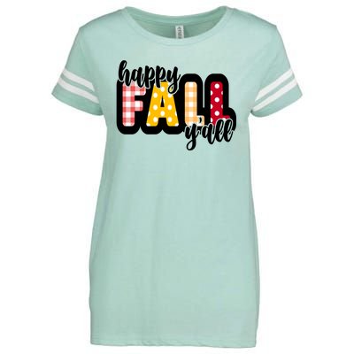 Happy Fall Yall Cozy Enza Ladies Jersey Football T-Shirt