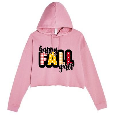 Happy Fall Yall Cozy Crop Fleece Hoodie