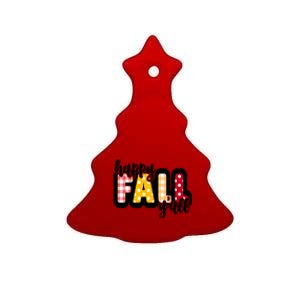 Happy Fall Yall Cozy Ceramic Tree Ornament