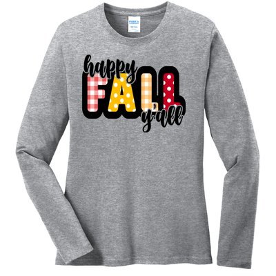 Happy Fall Yall Cozy Ladies Long Sleeve Shirt