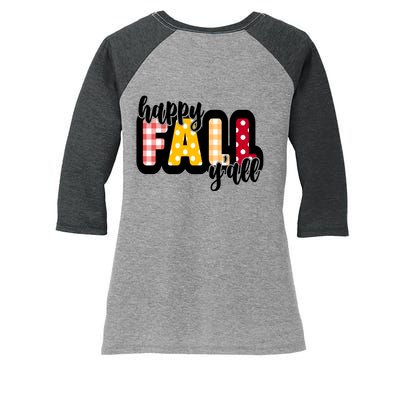 Happy Fall Yall Cozy Women's Tri-Blend 3/4-Sleeve Raglan Shirt