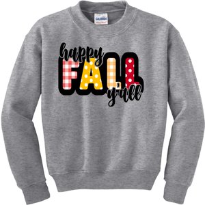 Happy Fall Yall Cozy Kids Sweatshirt