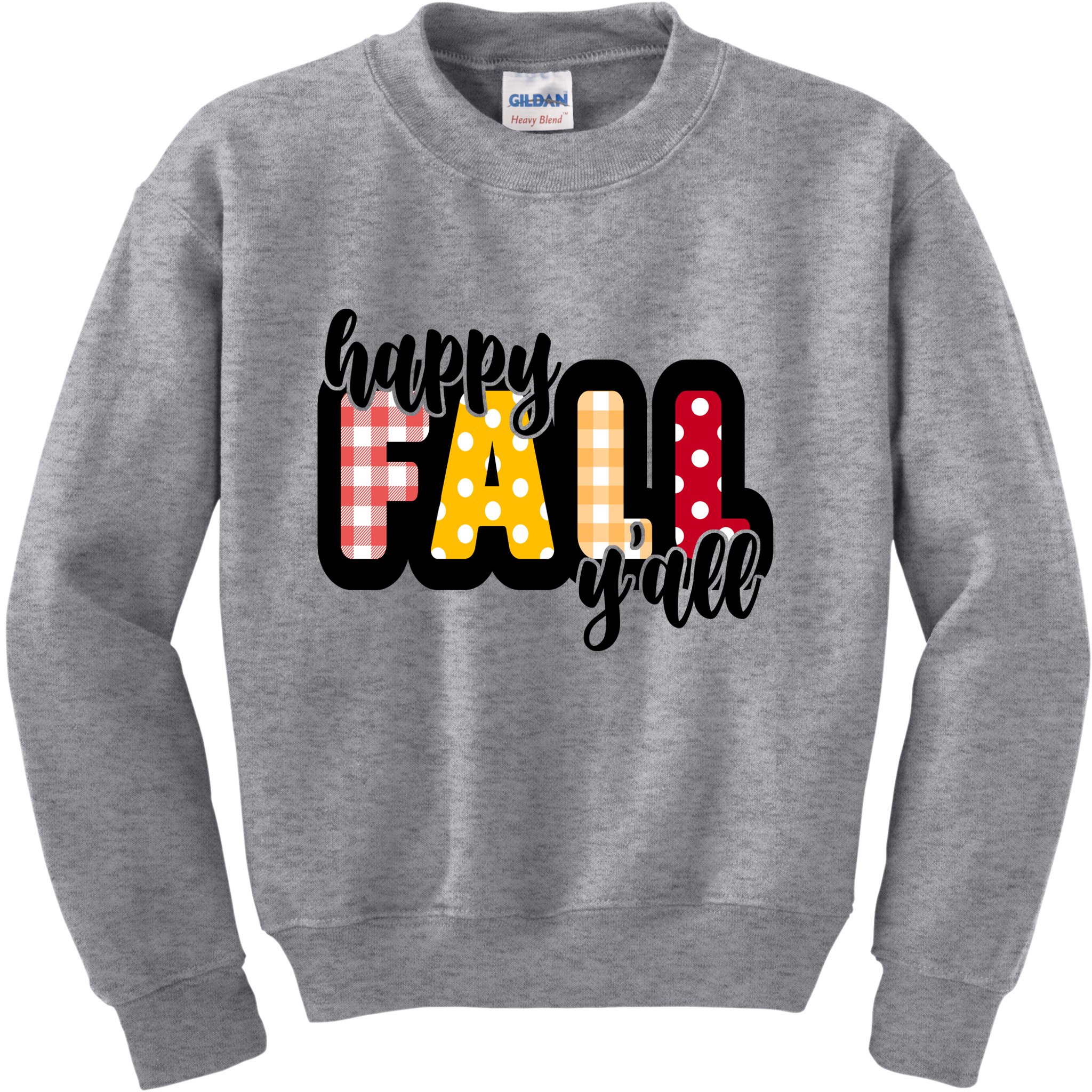 Happy Fall Yall Cozy Kids Sweatshirt