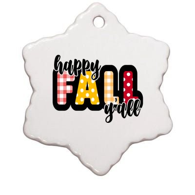 Happy Fall Yall Cozy Ceramic Star Ornament