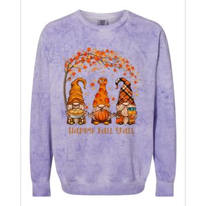 Happy Fall Yall Gnome Autumn Gnomes Pumpkin Spice Season Colorblast Crewneck Sweatshirt