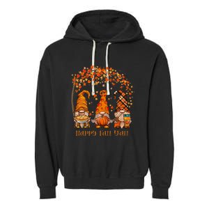 Happy Fall Yall Gnome Autumn Gnomes Pumpkin Spice Season Garment-Dyed Fleece Hoodie