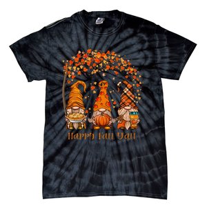 Happy Fall Yall Gnome Autumn Gnomes Pumpkin Spice Season Tie-Dye T-Shirt