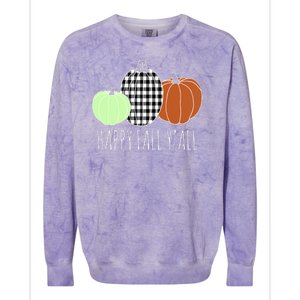 Happy Fall Yall Pumpkin Colorblast Crewneck Sweatshirt