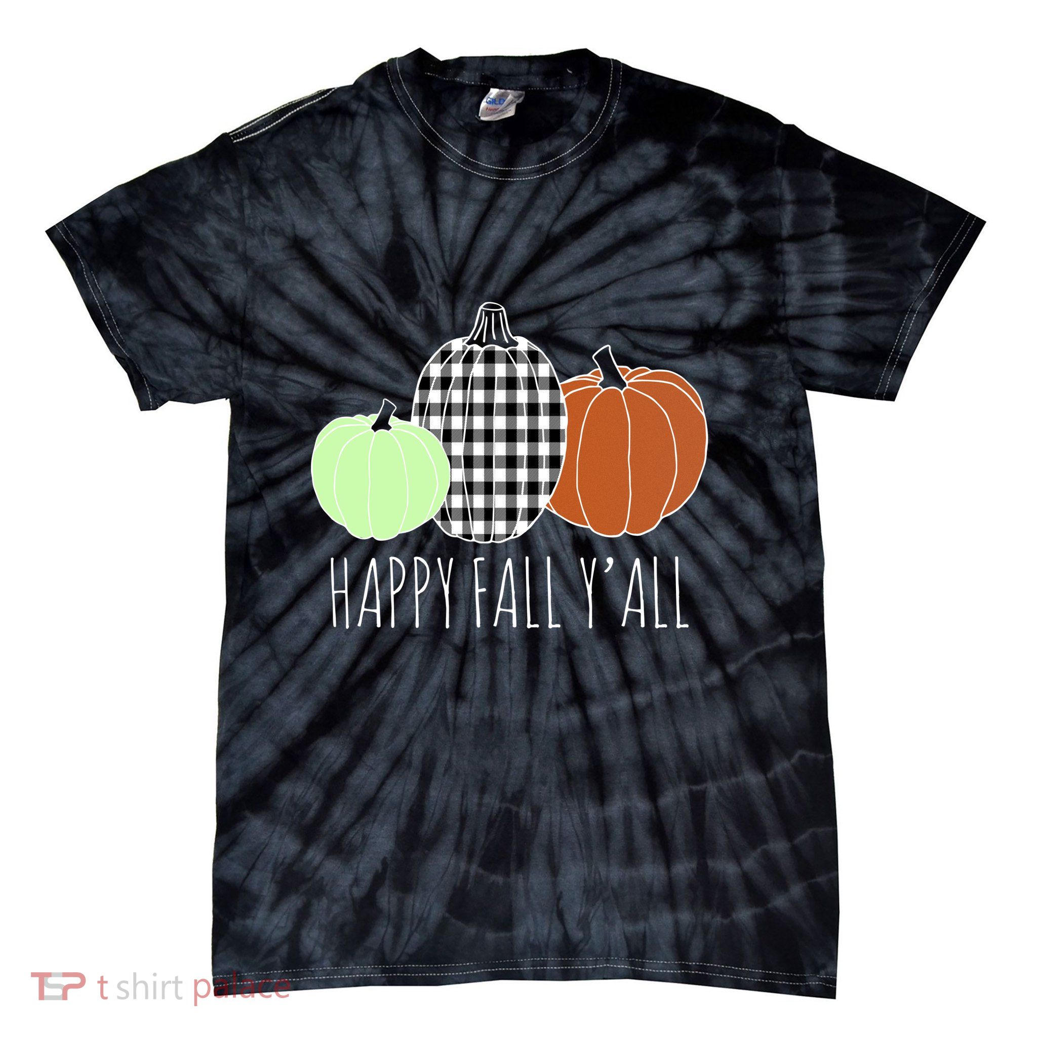 Happy Fall Yall Pumpkin Tie-Dye T-Shirt