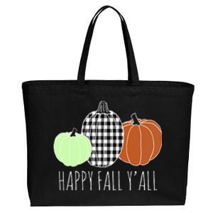 Happy Fall Yall Pumpkin Cotton Canvas Jumbo Tote