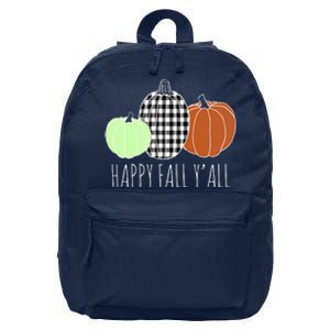 Happy Fall Yall Pumpkin 16 in Basic Backpack