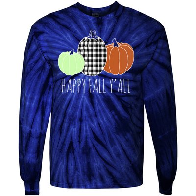 Happy Fall Yall Pumpkin Tie-Dye Long Sleeve Shirt