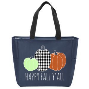 Happy Fall Yall Pumpkin Zip Tote Bag