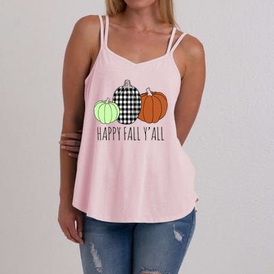 Happy Fall Yall Pumpkin Women's Strappy Tank