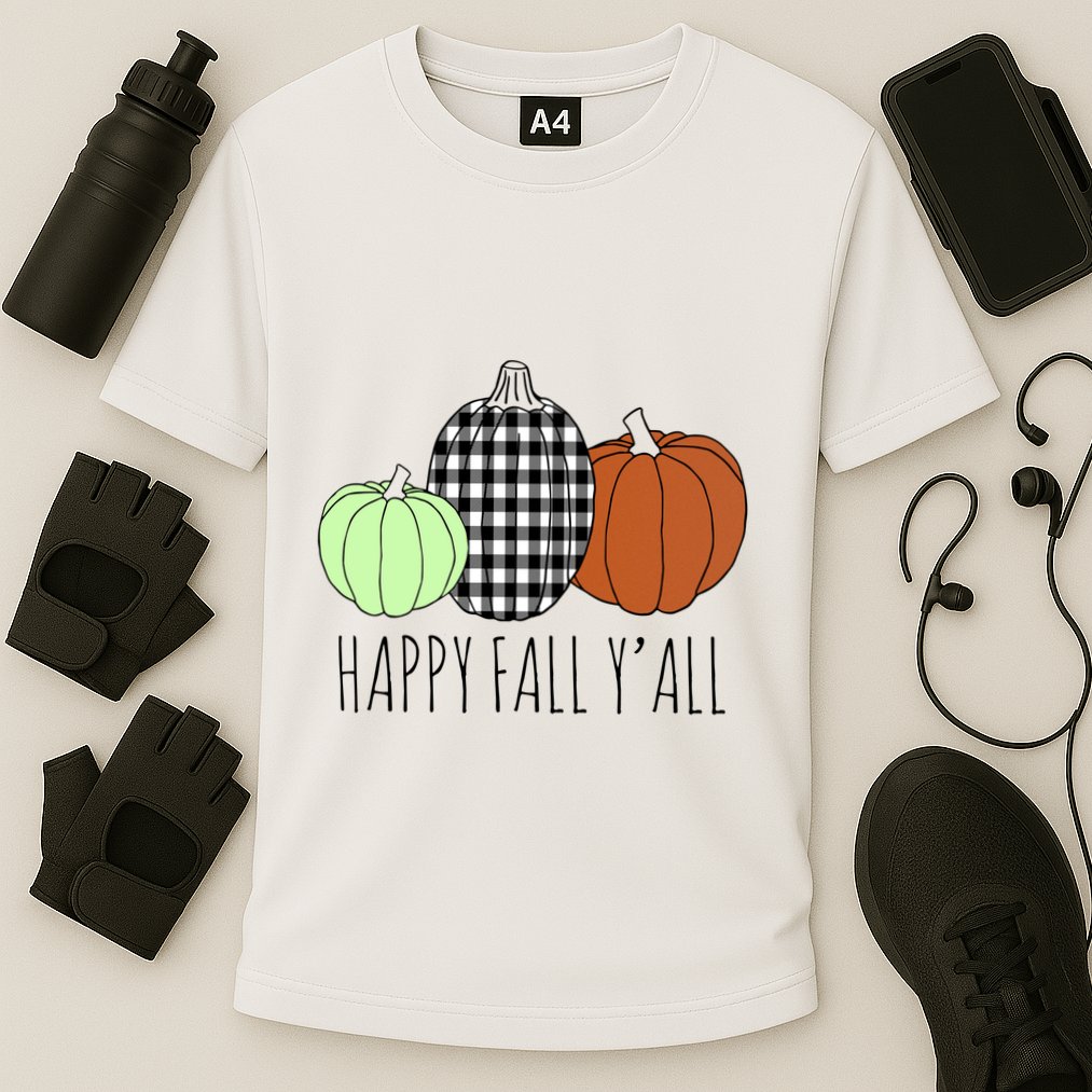 Happy Fall Yall Pumpkin Cooling Performance Crew T-Shirt
