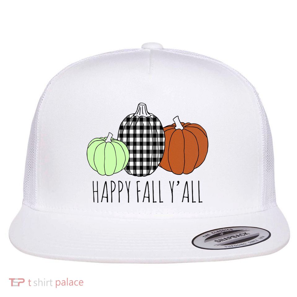 Happy Fall Yall Pumpkin Flatbill Hat