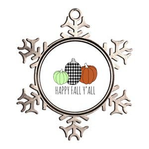 Happy Fall Yall Pumpkin Metallic Star Ornament