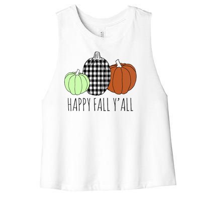 Happy Fall Yall Pumpkin Women's Racerback Cropped Tank