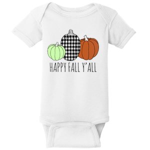 Happy Fall Yall Pumpkin Baby Bodysuit