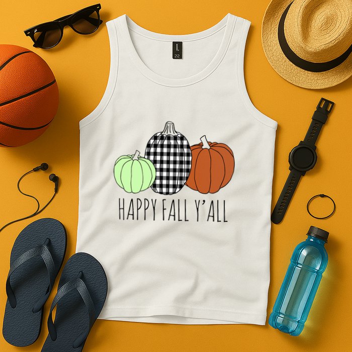 Happy Fall Yall Pumpkin Tank Top