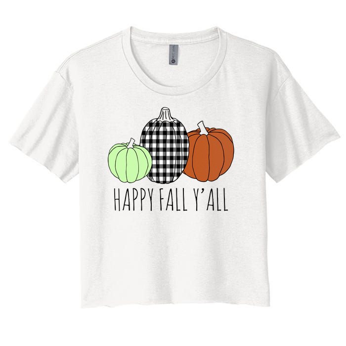 Happy Fall Yall Pumpkin Women's Crop Top Tee