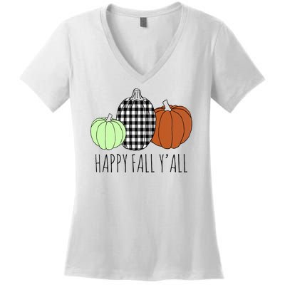 Happy Fall Yall Pumpkin Women's V-Neck T-Shirt