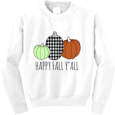 Happy Fall Yall Pumpkin Kids Sweatshirt
