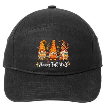 Happy Fall Yall Gnome Pumpkin Truck Autumn Thanksgiving 7-Panel Snapback Hat