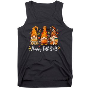 Happy Fall Yall Gnome Pumpkin Truck Autumn Thanksgiving Tank Top